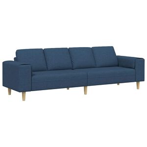 vidaXL Wohnzimmer Couch Blau 250 x 77 x 76 cm Polyester
