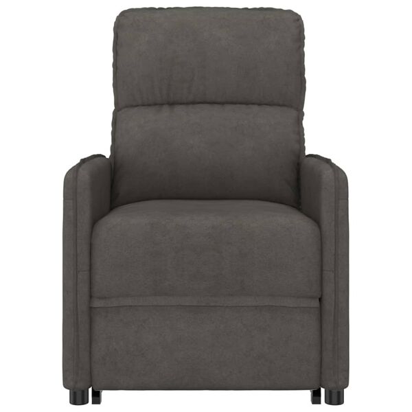 vidaXL Massagesessel mit Aufstehhilfe Dunkelgrau Mikrofasergewebe