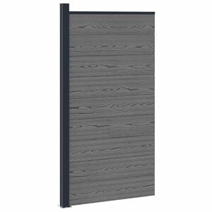 vidaXL Zaunelement 95 x 186 cm WPC und Aluminium Grau