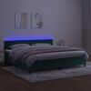 vidaXL Boxspringbett mit Matratze & LED Dunkelgr&uuml;n 200x200 cm Samt