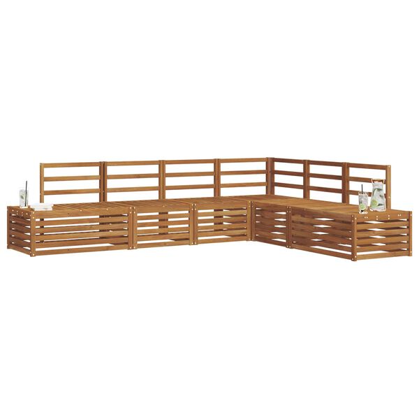 vidaXL Outdoor-Sofagarnitur 6 St&uuml;ck Natur Massivholz Akazie