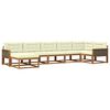 vidaXL Outdoor-Sofagarnitur mit Kissen 7 pcs Natur und Creme