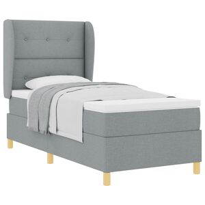vidaXL Boxspringbett mit Matratze Hellgrau 200 x 80 cm Stoff