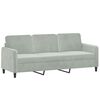 vidaXL 3-Sitzer-Sofa mit Hocker Hellgrau 180 cm Samt