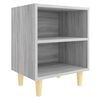 vidaXL Nachttisch mit Massivholz-Beinen Grau Sonoma 40x30x50 cm