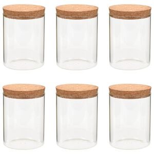 vidaXL Vorratsgl&auml;ser mit Korkdeckel 6 Stk. 650 ml