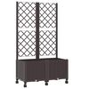 vidaXL Pflanzk&uuml;bel mit Spalier und R&auml;dern Braun 80 x 40 x 146 cm PP