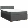 vidaXL Boxspringbett mit Matratze Dunkelgrau 140x200 cm Stoff