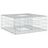 vidaXL Gabionen Hochbeet 100 x 100 x 40 cm Verzinkter Stahl Silber