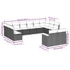vidaXL 13-teiliges Gartensofa-Set mit Kissen, schwarzes Polyrattan