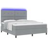 vidaXL Boxspringbett mit Matratze mit LED Hellgrau 180 x 200 cm Stoff