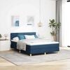 vidaXL Boxspringbett mit Matratze mit Kopfteil Blau 140 x 200 cm Stoff