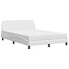 vidaXL Bett mit Matratze "Dover" Wei&szlig; 140x190 cm Kunstleder
