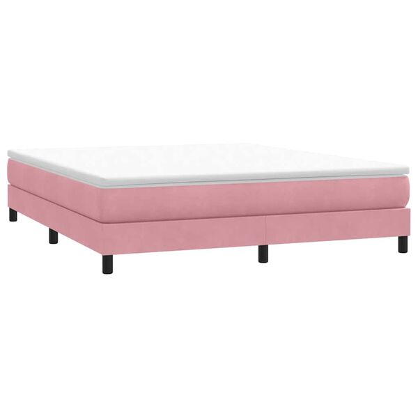 vidaXL Boxspringbett ohne Matratze Rosa 180x220 cm Samt