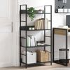 vidaXL B&uuml;cherregal 4 Regalb&ouml;den Schwarz 60&times;27,6&times;124,5 cm Holzwerkstoff
