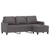 vidaXL 3-Sitzer-Sofa mit Hocker Grau 180 cm Kunstleder