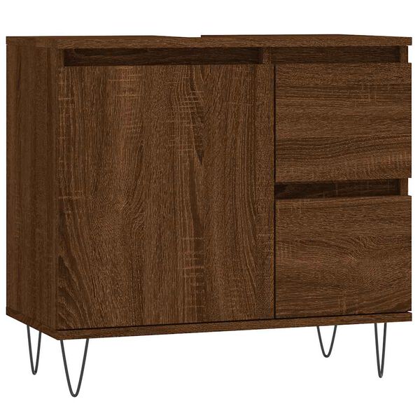 vidaXL Badschrank Braun Eichen-Optik 65x33x60 cm Holzwerkstoff