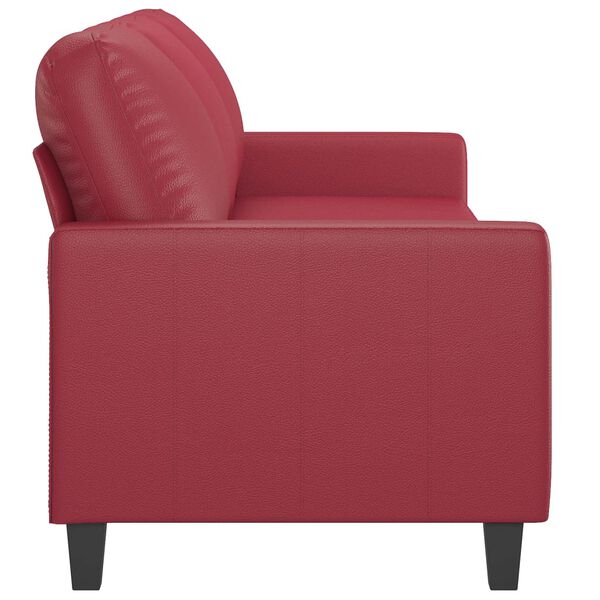 vidaXL 3-Sitzer-Sofa Weinrot 180 cm Kunstleder