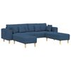 vidaXL Sofa mit Kissen 3 pcs Blau Stoff