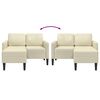 vidaXL 2-Sitzer-Sofa mit Chaiselongue L-Form Creme 125 cm Kunstleder