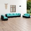 vidaXL 8-tlg. Garten-Lounge-Set mit Kissen Poly Rattan Schwarz