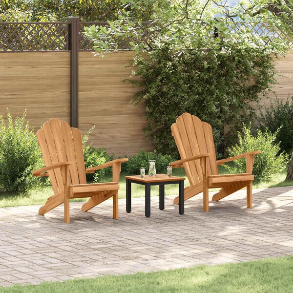 vidaXL Adirondack-Stuhl 2 pcs Braun 78 x 77 x 95 cm Massivholz Teak