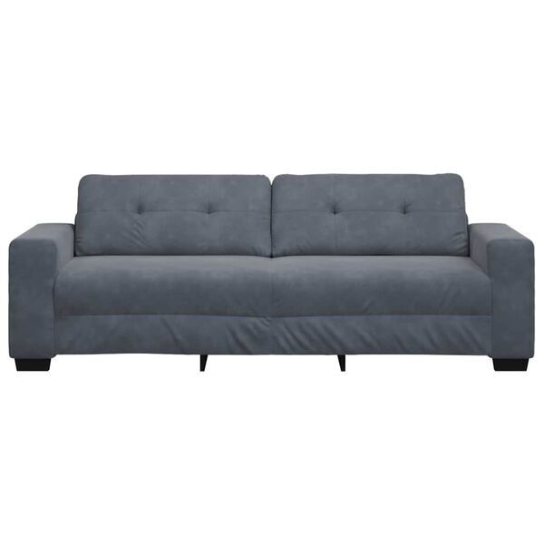 vidaXL 3-Sitzer-Sofa Dunkelgrau 220x78x80 cm Samt
