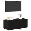 vidaXL TV-Wandschrank Schwarz Eichen-Optik 80 x 35 x 31 cm
