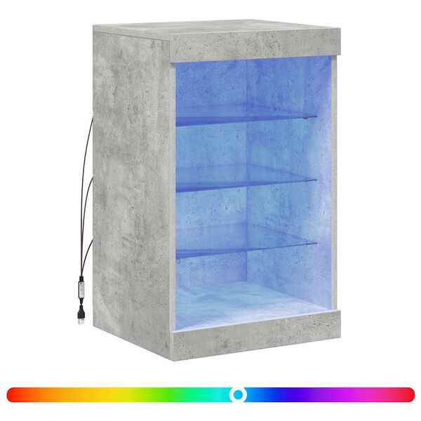 vidaXL Sideboard mit LED-Leuchten Betongrau 41x37x67 cm