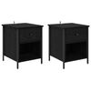 vidaXL Nachttisch 2 pcs Schwarz Eichen-Optik 40 x 42 x 50 cm