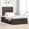 vidaXL Ottoman-Bett mit Matratze & LEDs Dunkelbraun 120x190 cm Stoff