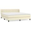 vidaXL Boxspringbett mit Matratze Creme 160x200 cm Kunstleder