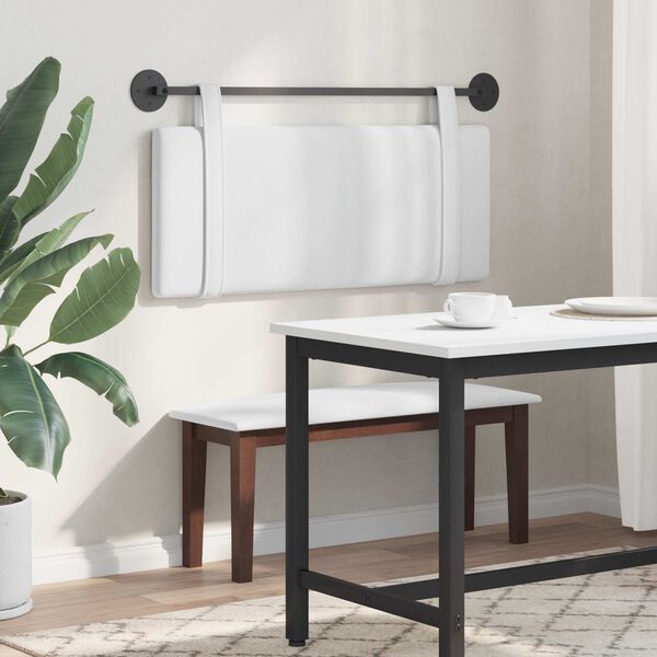 vidaXL H&auml;ngevorderseite Wandmontiert Uni Wei&szlig; 110 x 55 x 5 cm Stoff