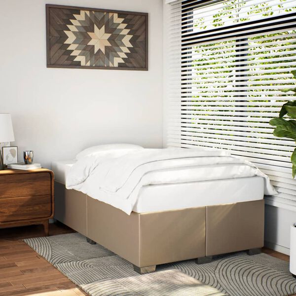 vidaXL Bettgestell ohne Matratze Cappuccino-Braun 120x190cm Kunstleder