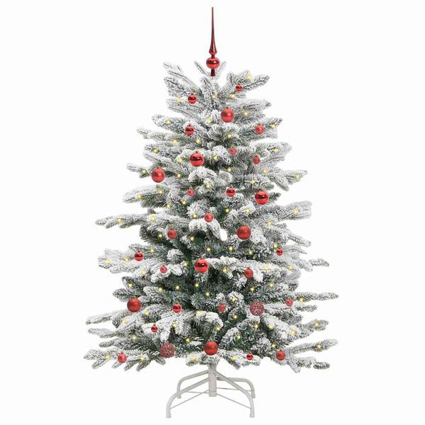 vidaXL Künstlicher klappbarer Weihnachtsbaum Weiß 150 cm PE und PVC