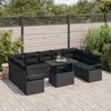 vidaXL Garten-Sofa-Set mit Speicher 10 pcs Schwarz Poly Rattan