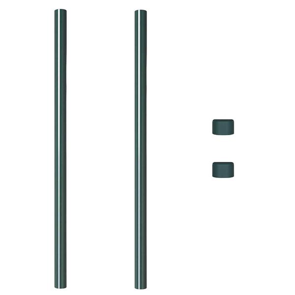 vidaXL Zaunpfosten 2 pcs Grün 110 cm Pulverbeschichteter Stahl