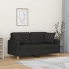 vidaXL 2-Sitzer-Sofa mit Kissen Schwarz 140 cm Stoff