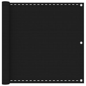 vidaXL Balkonsichtschutz Schwarz 75 x 700 cm HDPE und Aluminium