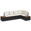 vidaXL Garten-Sofa-Set 5 Stk. 5-Sitzanzahl Schwarz und Creme