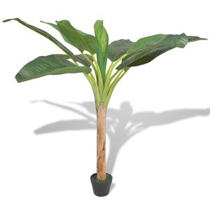 vidaXL K&uuml;nstlicher Bananenbaum mit Topf 150 cm Gr&uuml;n
