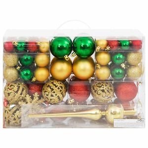 vidaXL 112-tlg. Weihnachtskugel-Set Rot Gr&uuml;n Golden Polystyrol