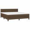 vidaXL Boxspringbett mit Matratze & LED Dunkelbraun 180x200 cm Stoff