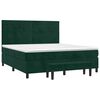 vidaXL Boxspringbett mit Matratze Dunkelgr&uuml;n 160x200 cm Samt
