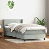 vidaXL Boxspringbett mit Matratze Hellgrau 90x220 cm Samt