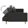 vidaXL Schlafsofa 2-Sitzer mit 2 Kissen Schwarz Stoff