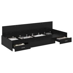 vidaXL Bettrahmen Schwarz Eichen-Optik 100 x 200 cm Holzwerkstoff