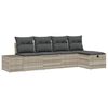 vidaXL Gartensofa-set 5 stk. Hellgrau Poly-Rattan