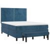 vidaXL Boxspringbett mit Matratze Dunkelblau 140x190 cm Samt