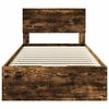 vidaXL Bettrahmen Ger&auml;ucherte Eiche 100 x 200 cm Ingenieurs Holz